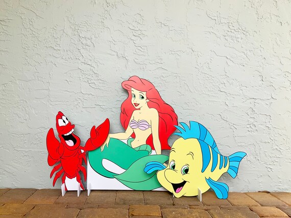 3 Character Little Mermaid Bundle (Ariel Sebastian Flounder) Party Decor Cutouts Props Il_570xn