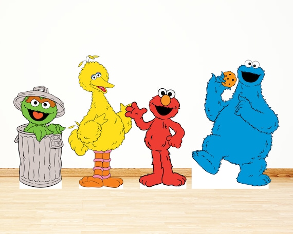Bundle Sesame Street Cutouts, Standee Party Decor Photo Prop Party Centerpiece Elmo Cutout, Big Bird Prop, Cookie Monster Cutout Il_570xn