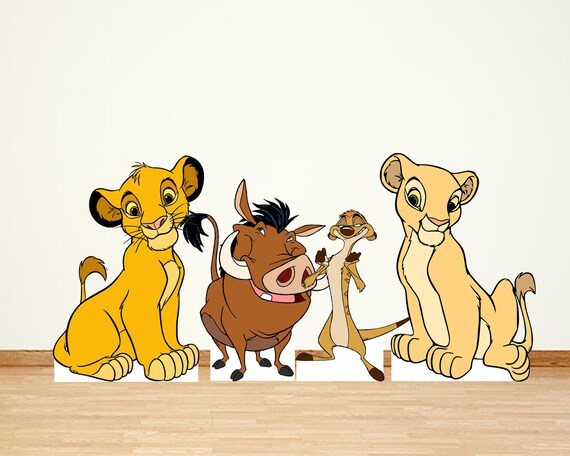 4 Bundle 2ft Lion King and Friends Cutouts Standee Party Decor Photo Prop Party Centerpiece, Simba Cutout, Nala Prop, Timon Pumba Cutout Il_570xn