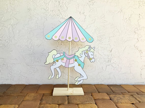 Centerpiece Carousel Horse and Tent Props DIY 3D Party Decor Cutout Standee Photo Prop, Circus, Baby Shower Props Il_570xn