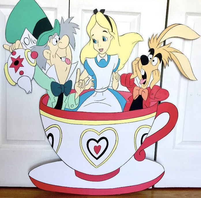 Tea Cup Alice In Wonderland Party Cutout Standee Photo Prop Etsy