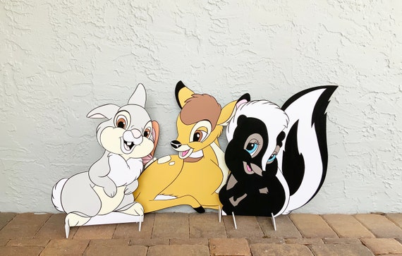 2FT Bambi Friends Party Prop Backdrop Cutout, Baby Shower Backdrop Decor, Bambi Party Cutout, Pastel Nursery Prop, Bambi Centerpiece Il_570xn