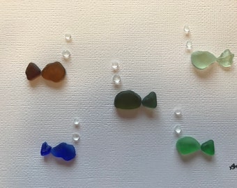 Meer Glas Aqua Mosiac Herz Ente Ei Tone Nautische Dekor Etsy