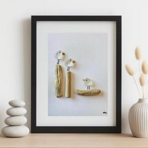 Framed Sea Glass Art – Handmade Driftwood & Sea Glass Picture, Custom Coastal Wall Decor, Personalized Gift, Nova Scotia Beach Glass Art