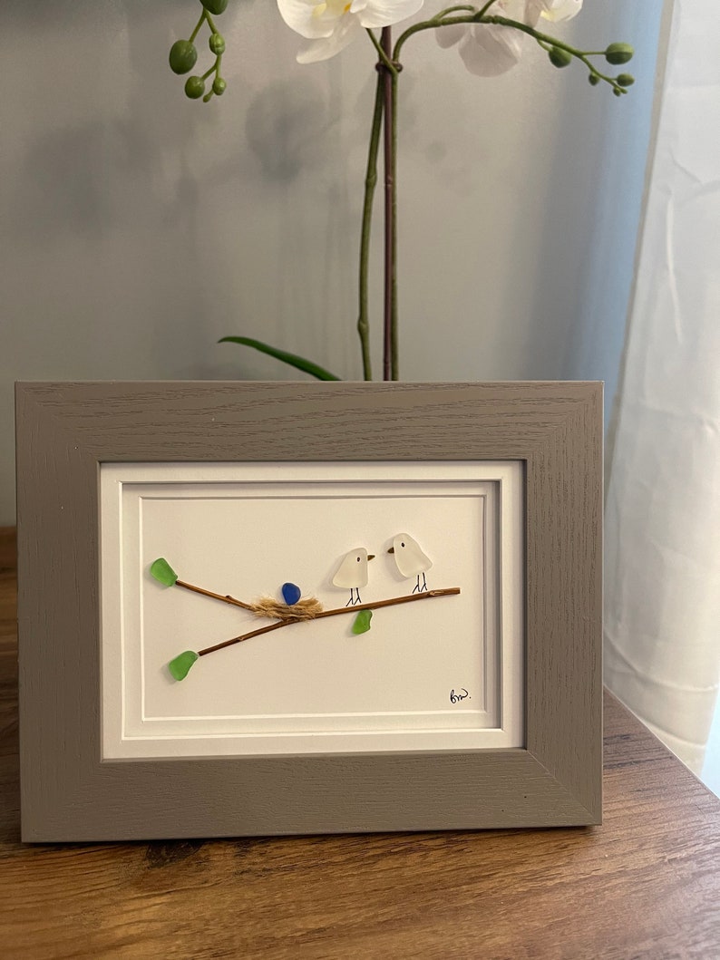 FRAMED Sea Glass Art Picture. Customize and Personalize to Etsy