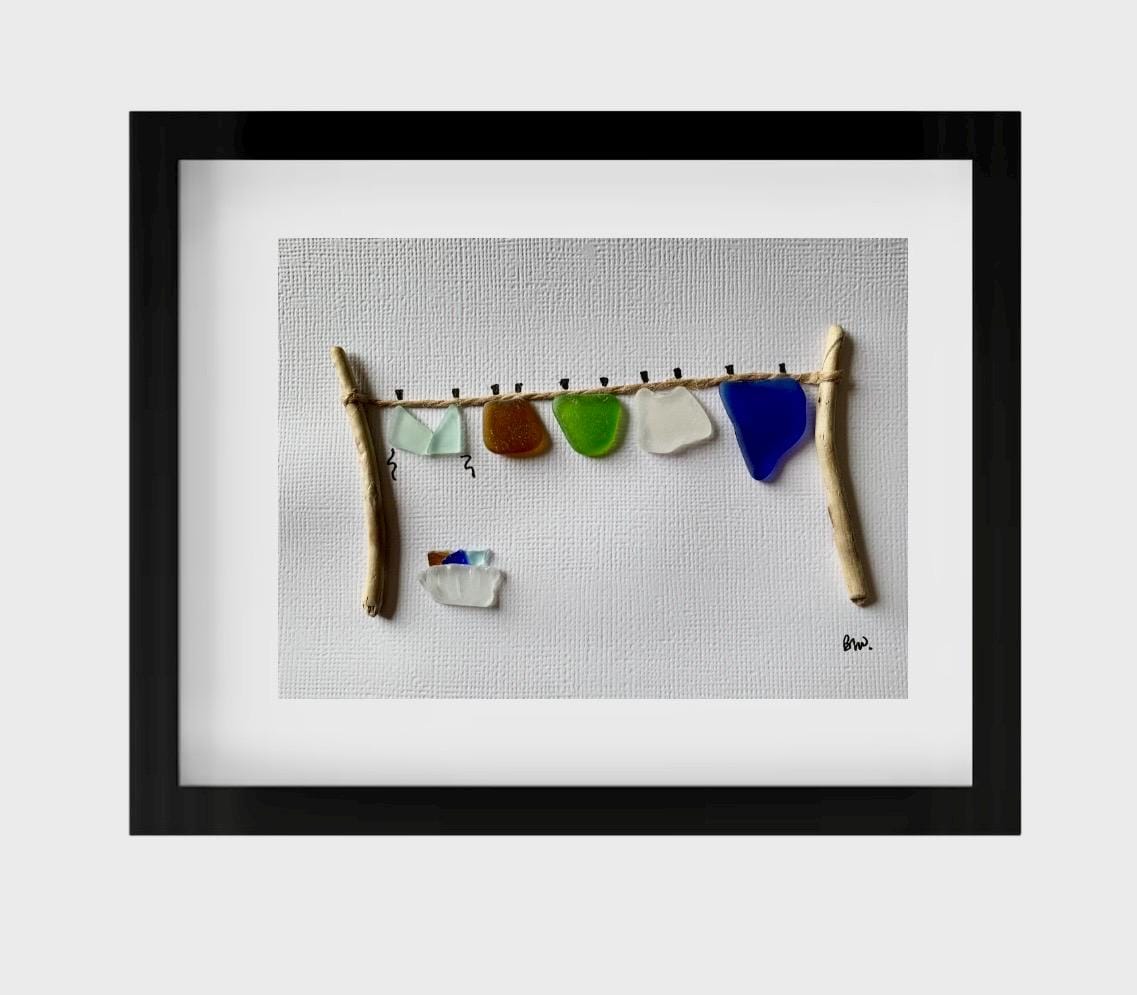 Sea Glass Art – Framed Sea Glass Art – Handmade Beach House Decor - Etsy