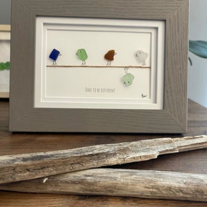 UNFRAMED Sea Glass Art Picture. Customize and personalize to create a unique one of a kind gift for any occasion such as wedding, baby, etc image 4