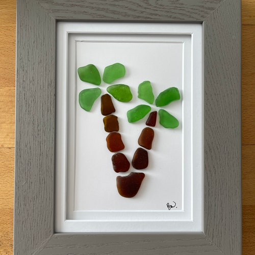 FRAMED Sea Glass Picture / Personalized Gift / Customized Gift Etsy