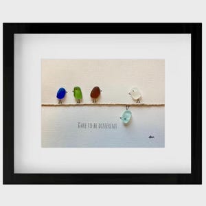 Image d'art en verre de mer encadrée. Personnalisez et personnalisez pour créer un cadeau unique en son genre pour toutes les occasions telles que Noël, un mariage, etc.
