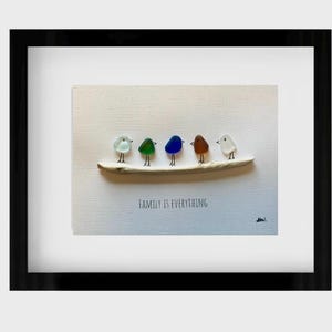 Sea Glass Art – Framed Sea Glass Art – Handmade Beach House Decor