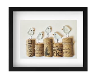 Sea Glass Art – Framed Sea Glass Art – Handmade Beach House Decor