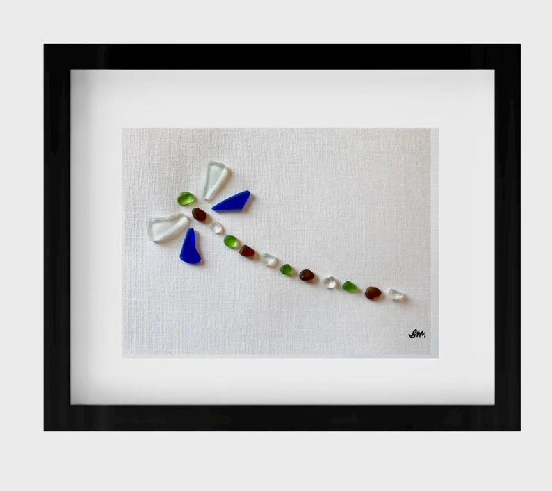 FRAMED Sea Glass Art Picture. Customize and Personalize to Create a One