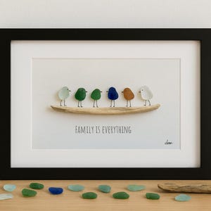 Framed Sea Glass Art – Handmade Driftwood & Sea Glass Picture, Custom Coastal Wall Decor, Personalized Gift, Nova Scotia Beach Glass Art
