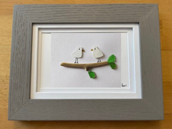 FRAMED Sea Glass Art Picture. Customize and Personalize to Create