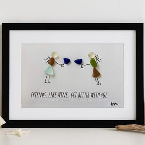 Framed Sea Glass Art: Handmade Nova Scotia Driftwood Coastal Decor