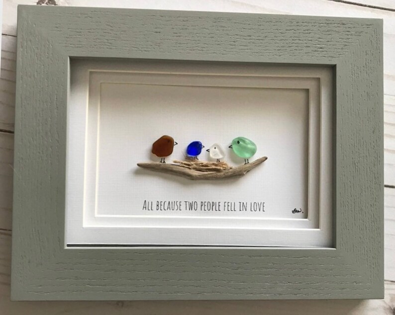 FRAMED Sea Glass Art Picture. Customize and Personalize to Etsy