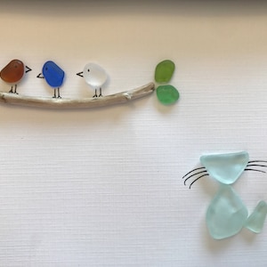 UNFRAMED Sea Glass Art Picture. Customize and personalize to create a unique one of a kind gift for any occasion such as wedding, baby, etc