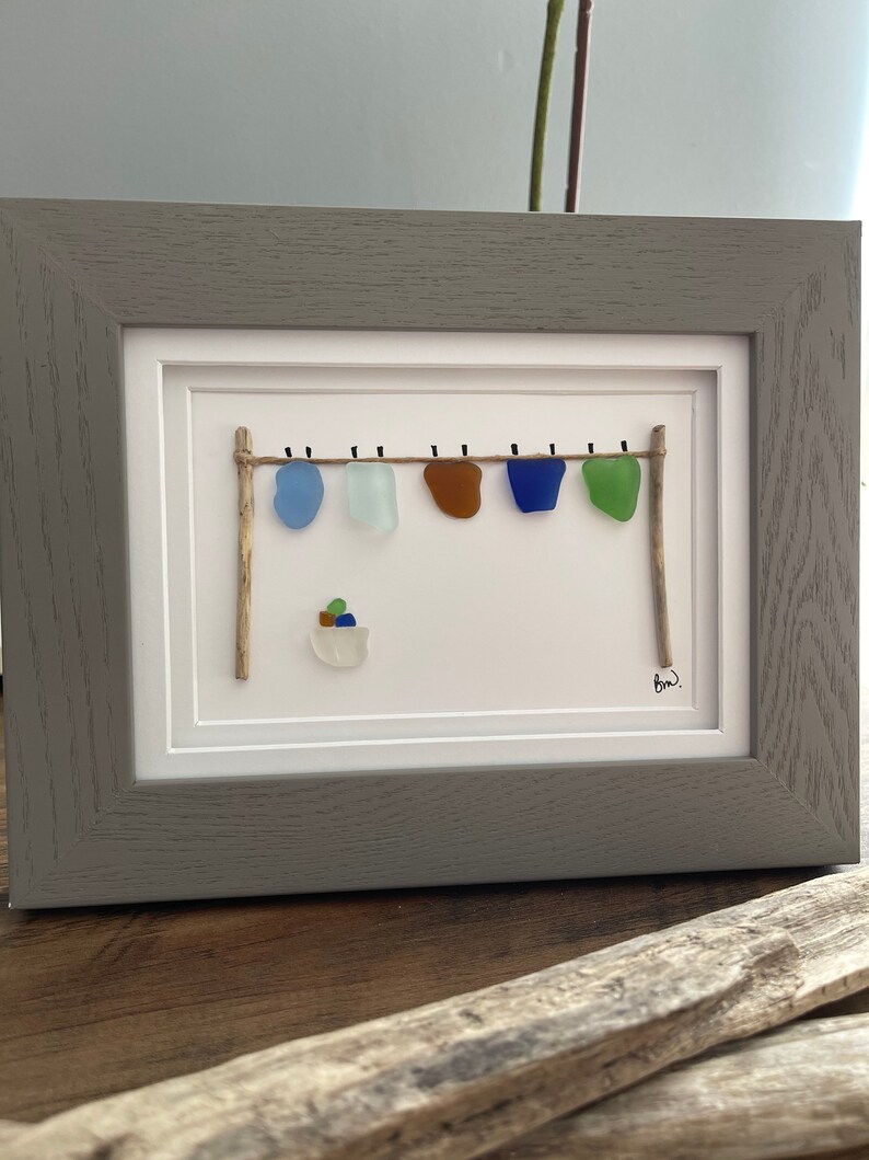 FRAMED Sea Glass Art Picture. Customize and Personalize to Etsy Canada