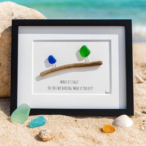 Framed Sea Glass Art – Handmade Driftwood & Sea Glass Picture, Custom Coastal Wall Decor, Personalized Gift, Nova Scotia Beach Glass Art