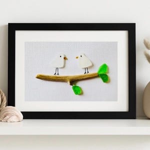 Framed Sea Glass Art – Handmade Driftwood & Sea Glass Picture, Custom Coastal Wall Decor, Personalized Gift, Nova Scotia Beach Glass Art
