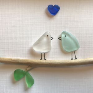 UNFRAMED Sea Glass Art Picture. Customize and personalize to create a unique one of a kind gift for any occasion such as wedding, baby, etc