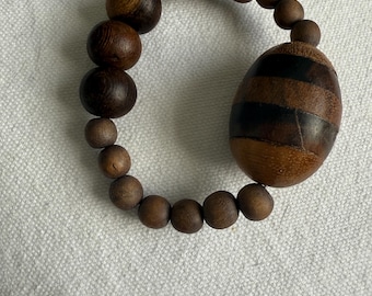 Brown Wood Bead Bracelet