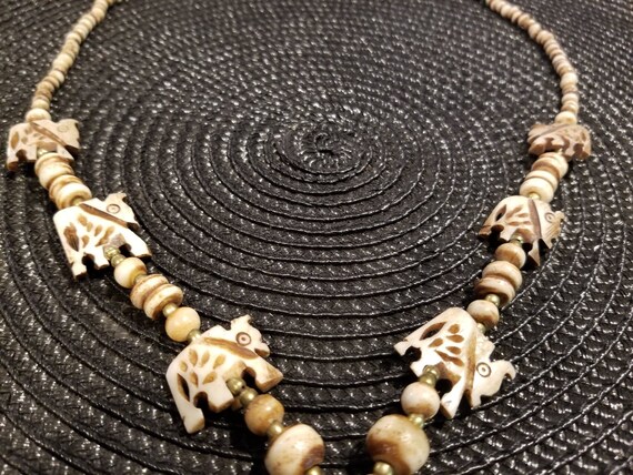 Elephant Wood Bead Necklace - image 2