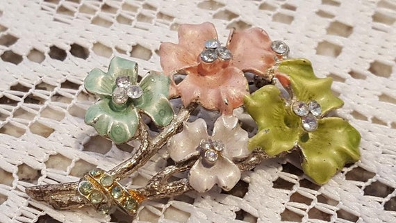 Bouquet Brooch Spring Flowers Easter - image 1