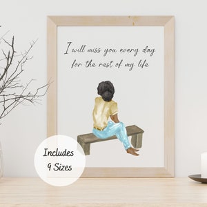 Miscarriage Digital Print, Pregnancy Loss Gift, Stillbirth Printable, African American Woman