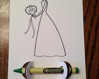 bride coloring page etsy