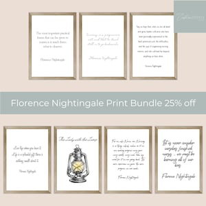 Gift For Nurse, Florence Nightingale Print Bundle, Florence Nightingale Quotes, Printable Nurse Quotes, Nursing Student Gifts