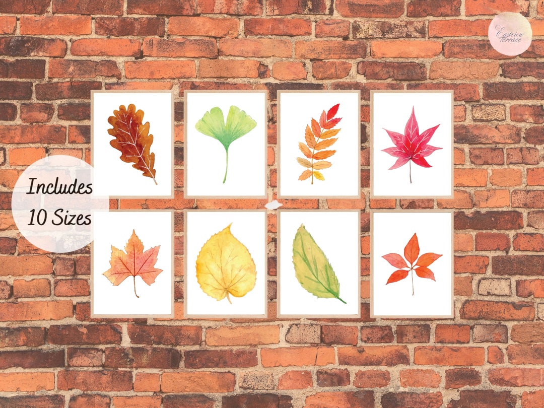 Leaves Digital Print, Fall Foliage Wall Art, Autumn Decor Etsy