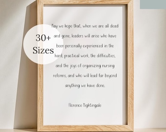 Florence Nightingale Quote Print, Nursing Gift (Digital Download)