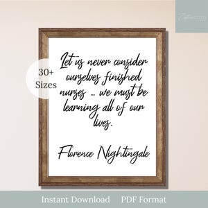 Florence Nightingale Quote Print, Nurse Gift