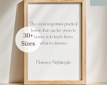 Florence Nightingale Quote Print, Nursing Student Graduation Gift