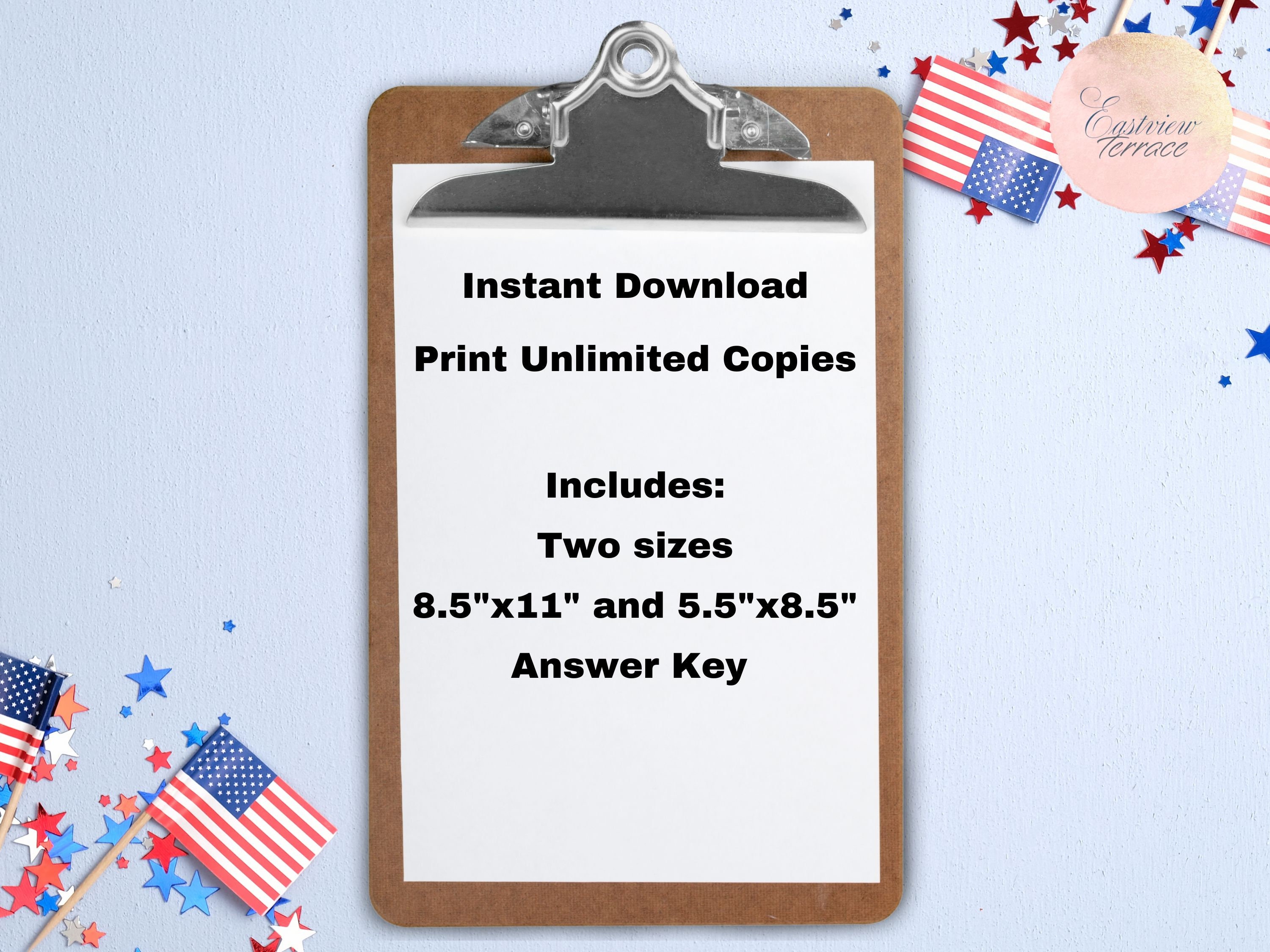 Independence Day Word Search Printable Kids Activity Page Party Favor