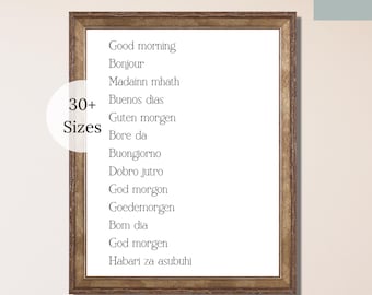 Good Morning Different Languages, Translation Wall Art
