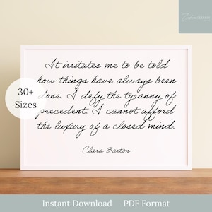 Clara Barton Digital Print, Nurse Appreciation Gift, Nursing School Graduation