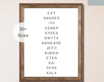 Eat Different Languages, Translation Wall Art