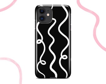Squiggle Black and White Pattern Phone Case | iPhone Case | Samsung Case | Google Pixel Case