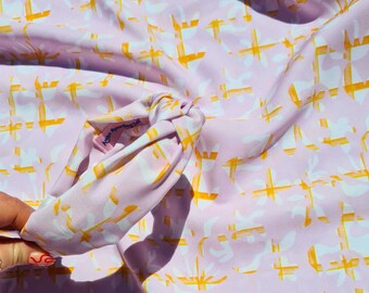 Gingham knot headband in floral lilac mint prints