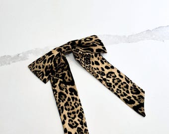 Leopard print hair bow