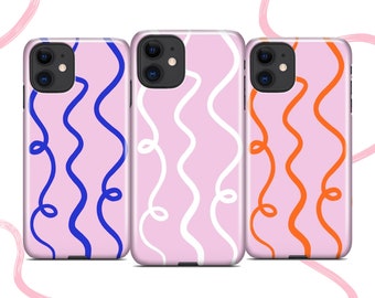 Squiggle Pink Pattern Phone Case | iPhone Case | Samsung Case | Google Pixel Case
