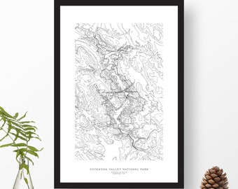 Cuyahoga Valley National Park, Ohio | Topographic Print, Contour Map, Map Art | Home or Office Decor