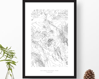 Big Bend National Park, Texas | Topographic Print, Contour Map, Map Art | Home or Office Decor, Gift for Wilderness Lover, Camper, or Hiker