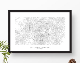 Rocky Mountain National Park, Colorado | Topographic Print, Contour Map, Map Art | Home or Office Decor, Gift for Wilderness Lover or Hiker