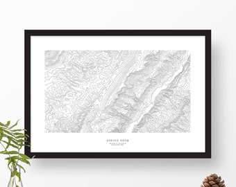 Spruce Knob, West Virginia | Topographic Print, Contour Map, Map Art | Home or Office Decor, Gift for Mountain Lover or Hiker