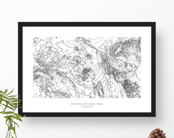 Big Bend National Park, Texas | Topographic Print, Contour Map, Map Art | Home or Office Decor, Gift for Wilderness Lover, Camper, or Hiker