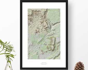 Sedona, Arizona | USGS Topographic Print Map Art in Color | Home or Office Decor, Gift for Wilderness Lover, Camper, or Hiker