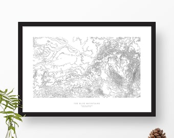 The Blue Mountains (The Blues), Eastern Washington & Oregon | Topographic Print, Contour Map, Map Art, Topo Map | Home or Office Decor